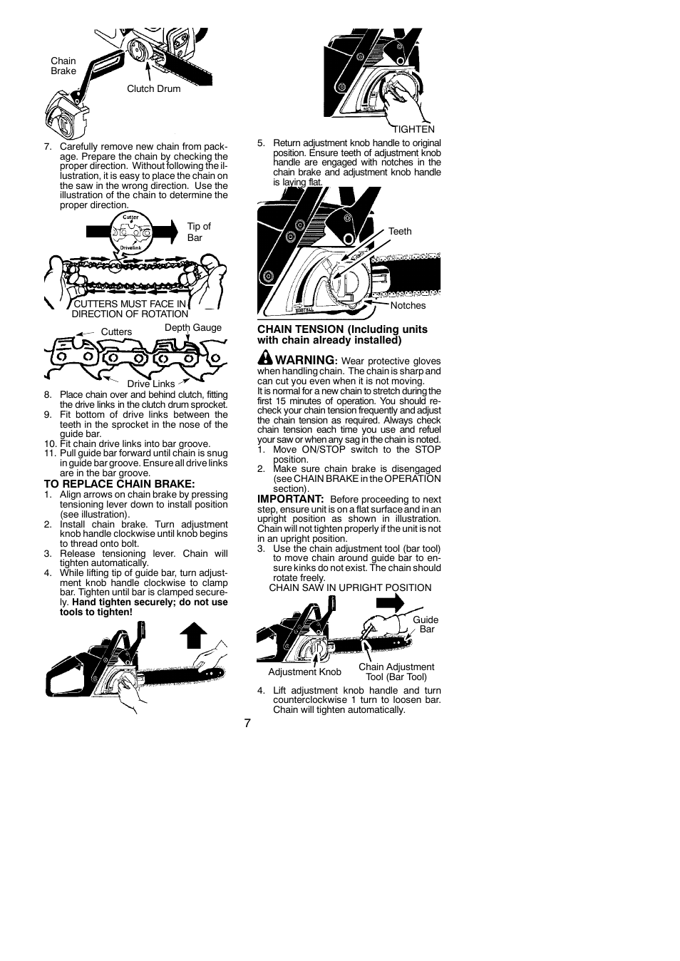 Warning | McCulloch 442 User Manual | Page 7 / 16