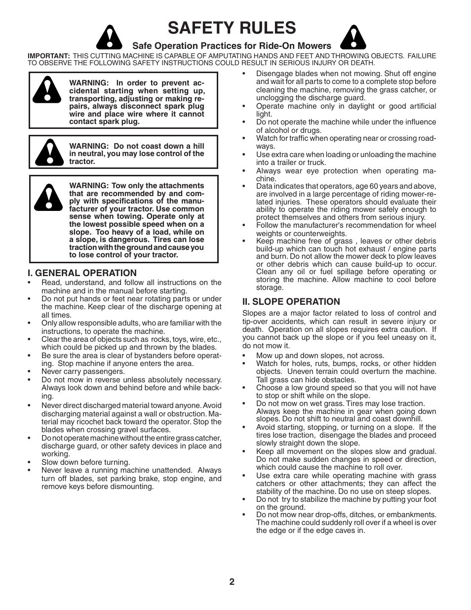 Safety rules | McCulloch 96011013201 User Manual | Page 2 / 44