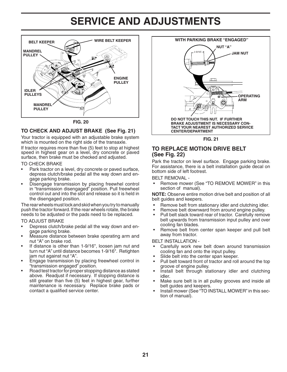 Service and adjustments | McCulloch 96011013201 User Manual | Page 21 / 44
