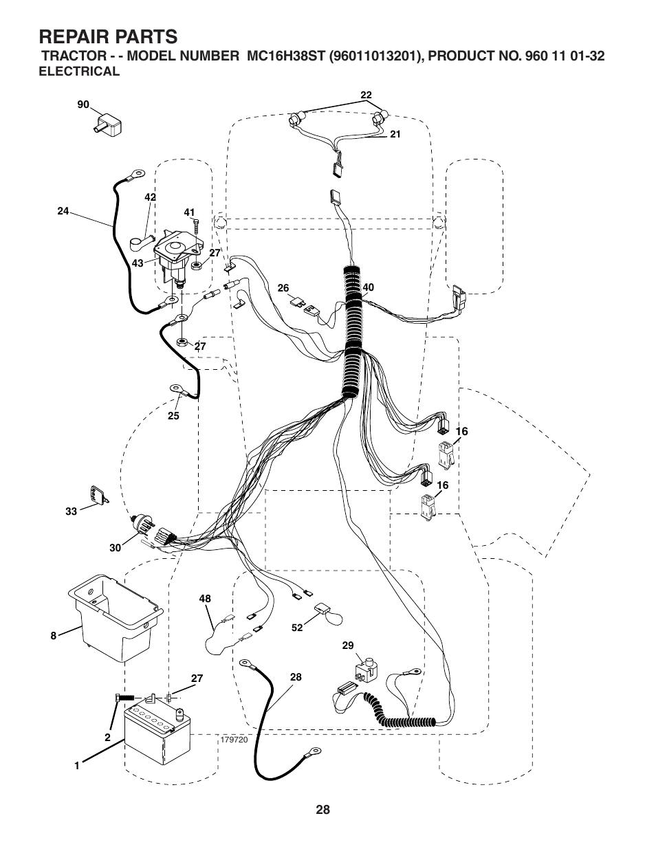 Repair parts | McCulloch 96011013201 User Manual | Page 28 / 44
