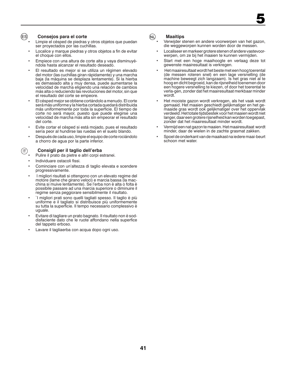 McCulloch BL115B92 User Manual | Page 41 / 72