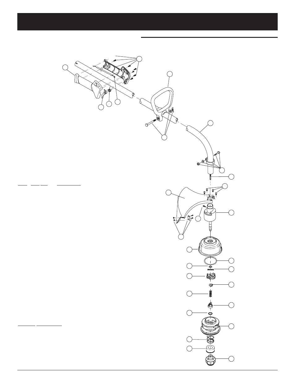 Parts list, Boom & trimmer parts - mt705 2-cycle gas trimmer | McCulloch MT705 User Manual | Page 63 / 64