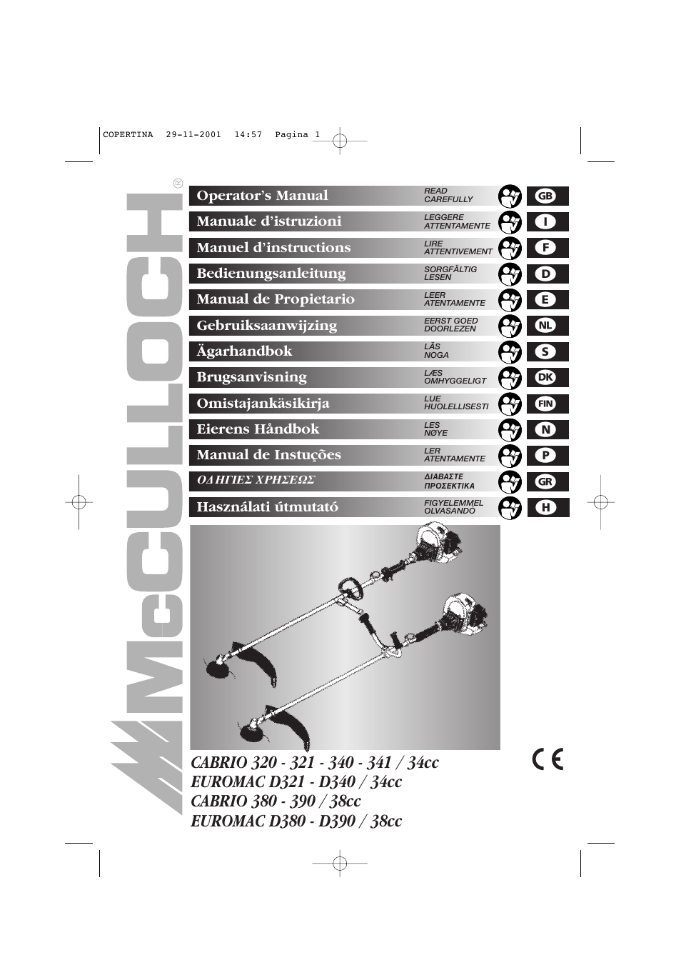 McCulloch Euromac D321/34cc User Manual | 96 pages