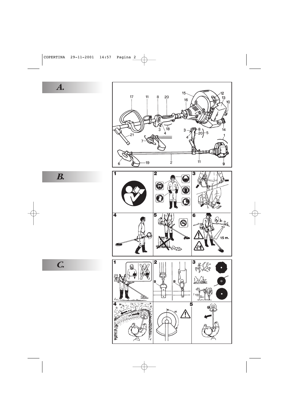 A. b. c | McCulloch Euromac D321/34cc User Manual | Page 2 / 96