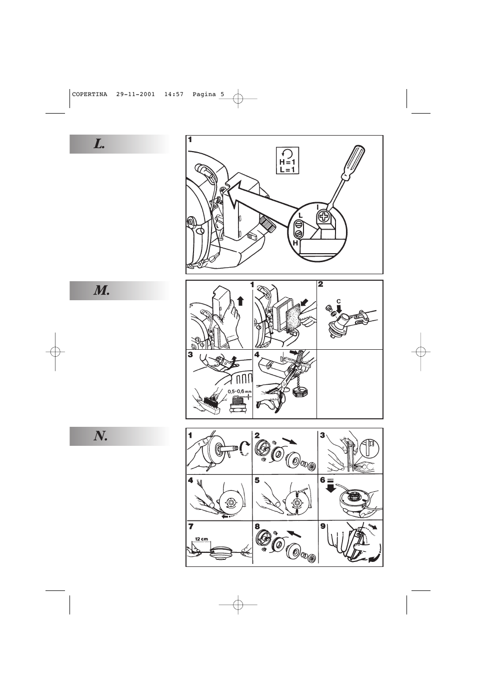 L. m. n | McCulloch Euromac D321/34cc User Manual | Page 5 / 96