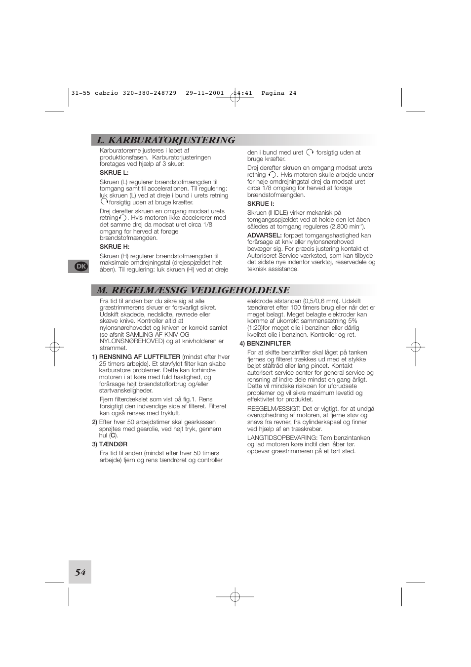 McCulloch Euromac D321/34cc User Manual | Page 60 / 96