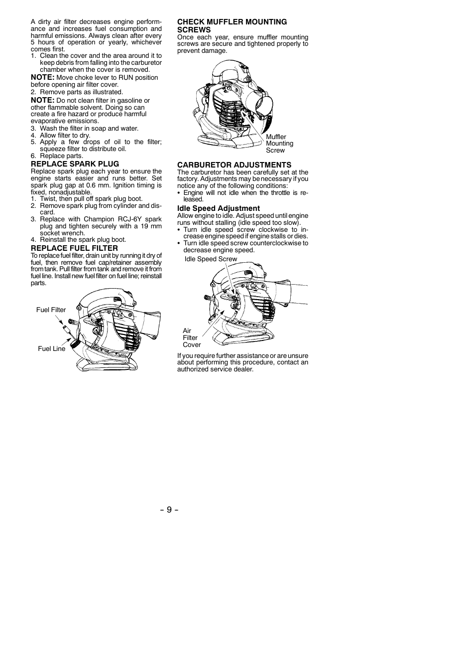 McCulloch MAC GBV 325 User Manual | Page 9 / 12