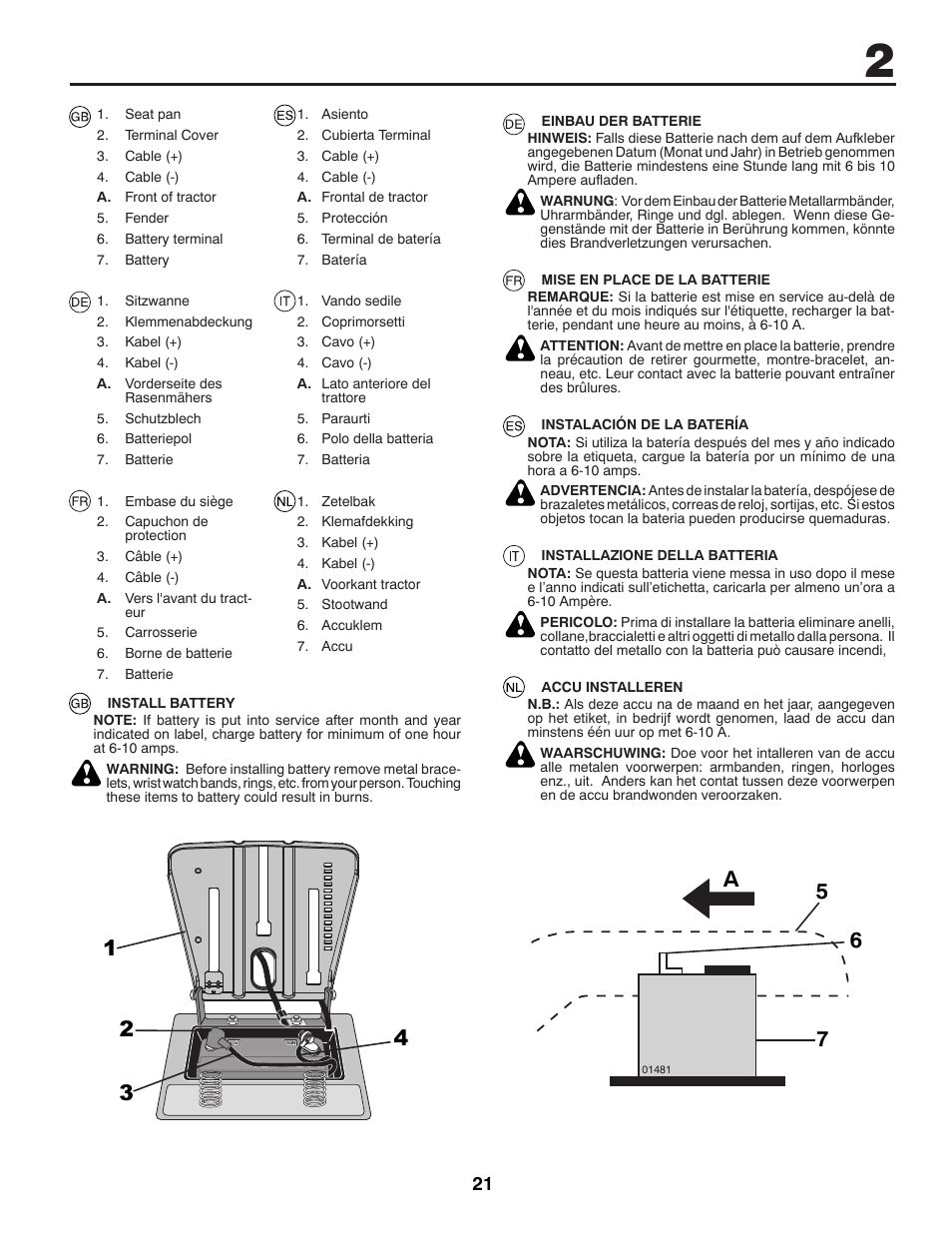 57 a 6 | McCulloch 96041016500 User Manual | Page 21 / 84