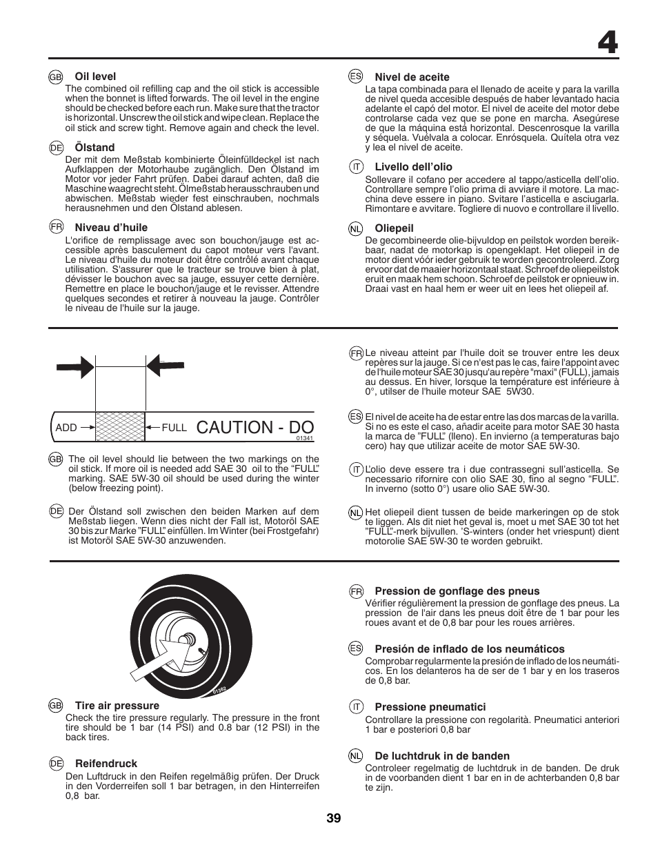 Caution - do | McCulloch 96041016500 User Manual | Page 39 / 84