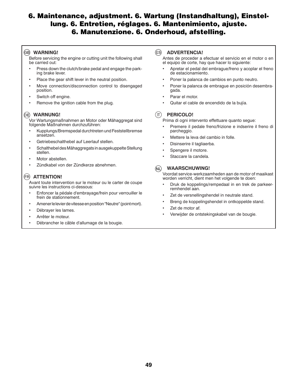 McCulloch 96041016500 User Manual | Page 49 / 84