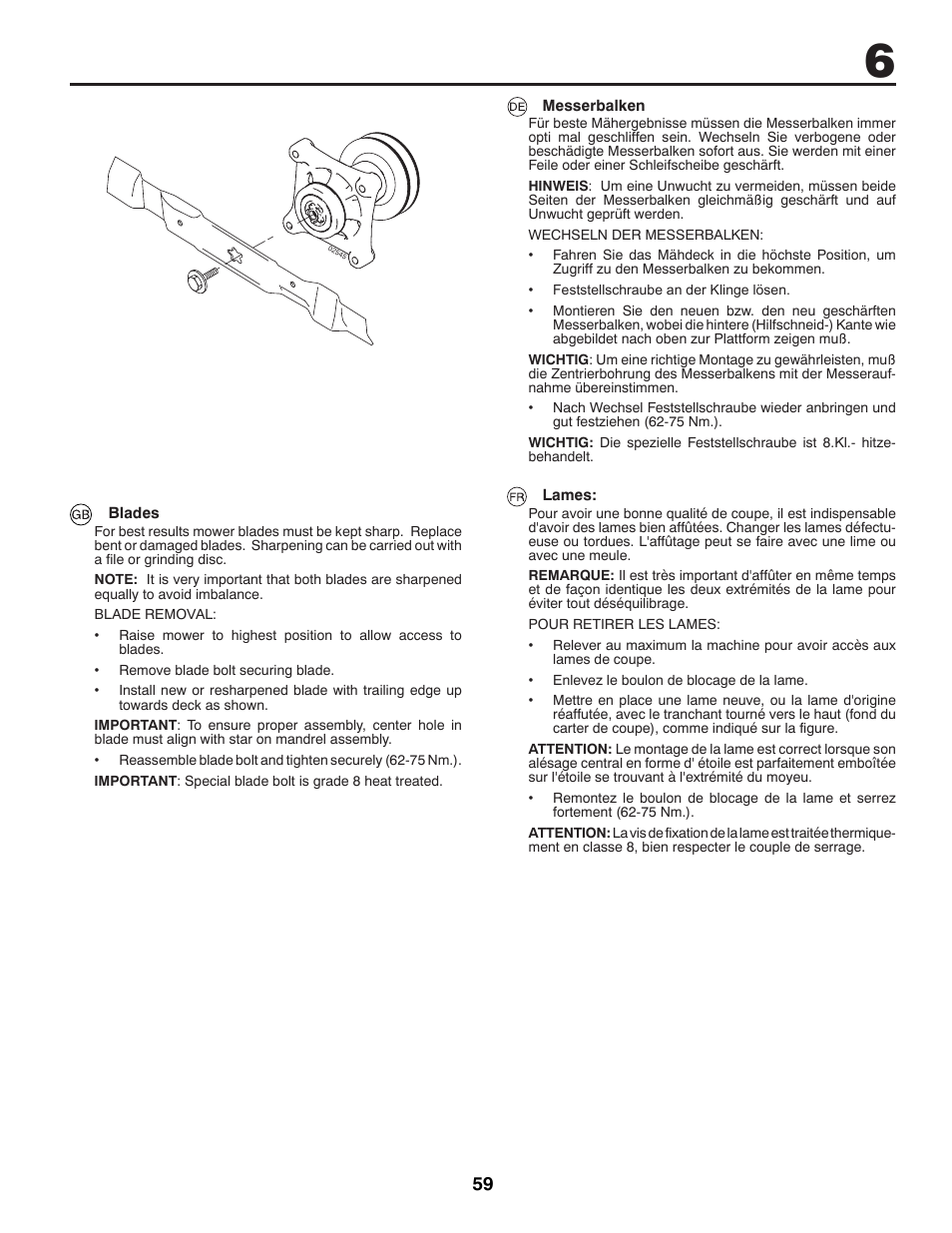 McCulloch 96041016500 User Manual | Page 59 / 84