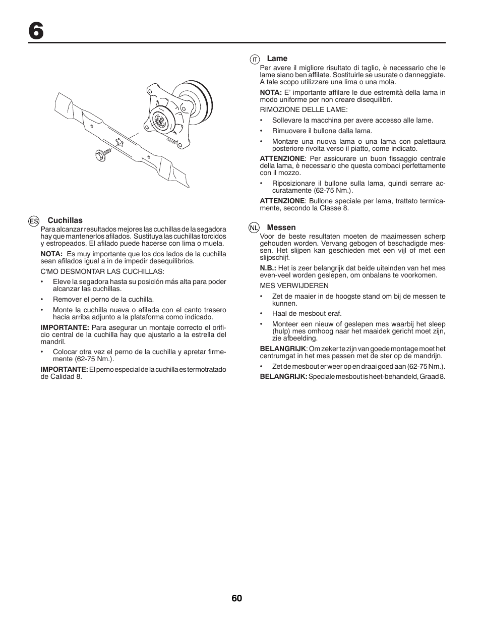 McCulloch 96041016500 User Manual | Page 60 / 84