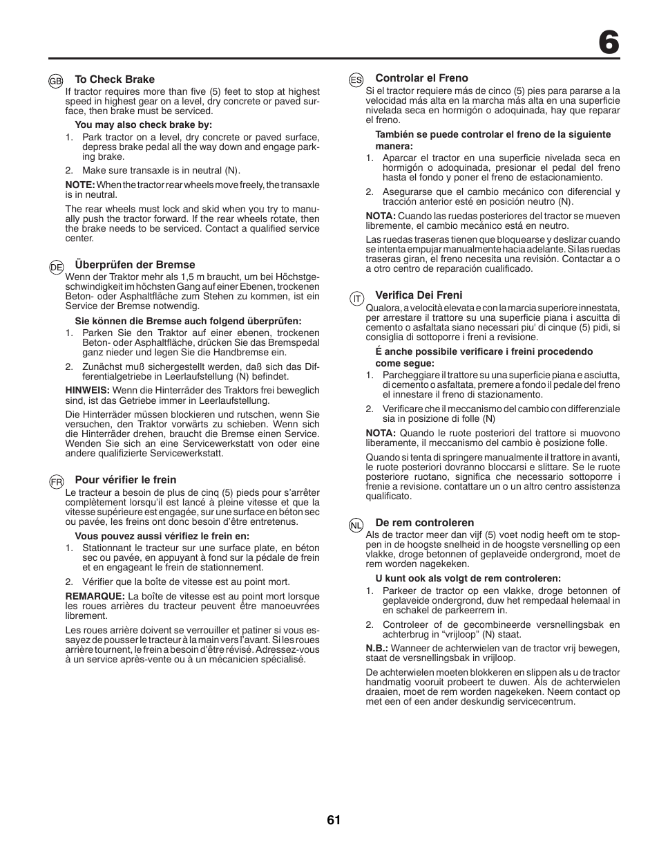 McCulloch 96041016500 User Manual | Page 61 / 84