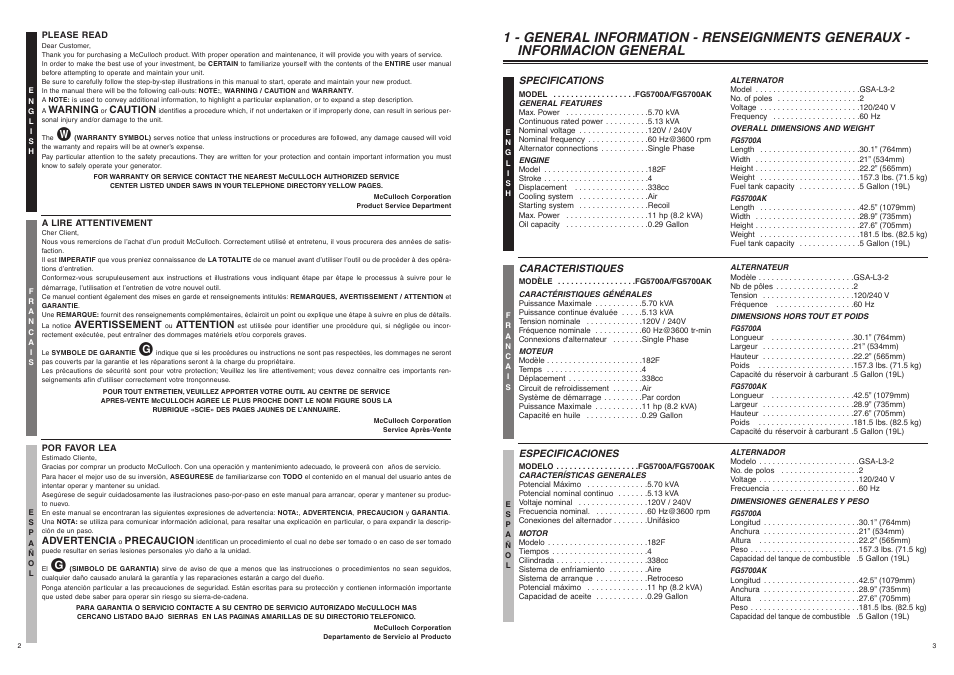 McCulloch 7096-FG5733 User Manual | Page 3 / 30