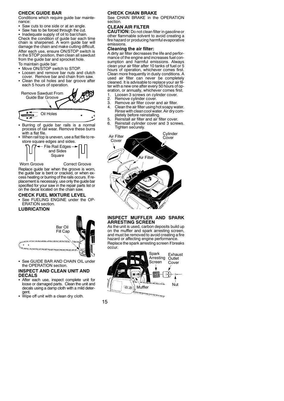 McCulloch 115377027 User Manual | Page 15 / 20