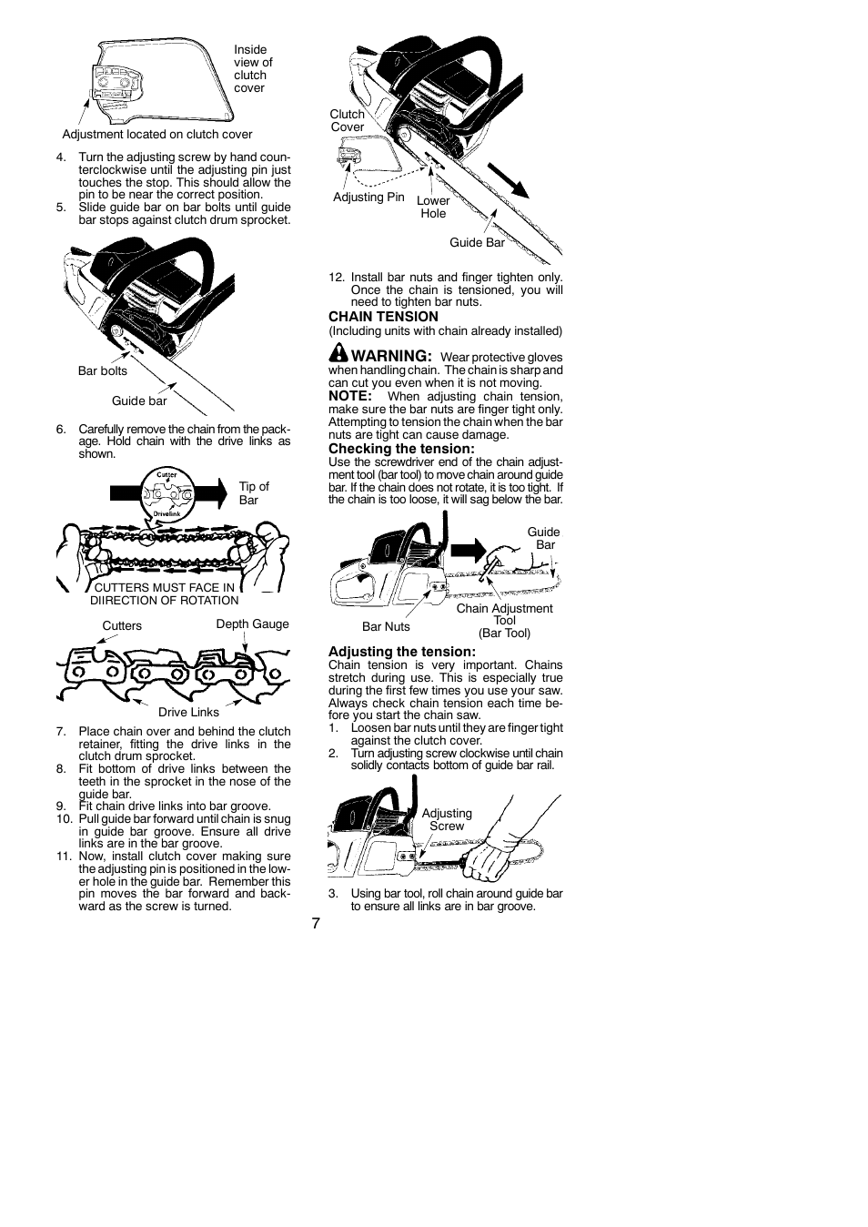 Warning | McCulloch 115377027 User Manual | Page 7 / 20