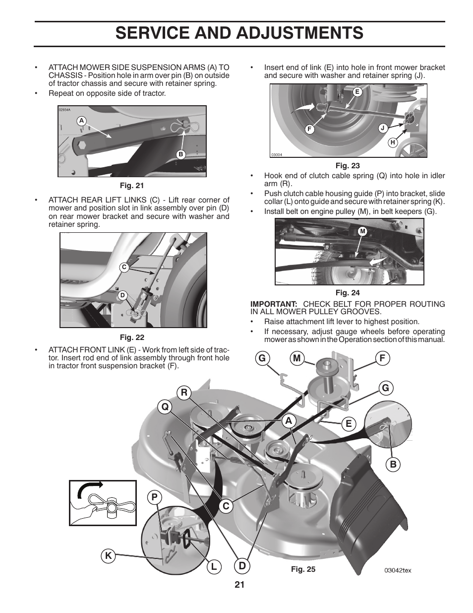 Service and adjustments | McCulloch M17538H User Manual | Page 21 / 32