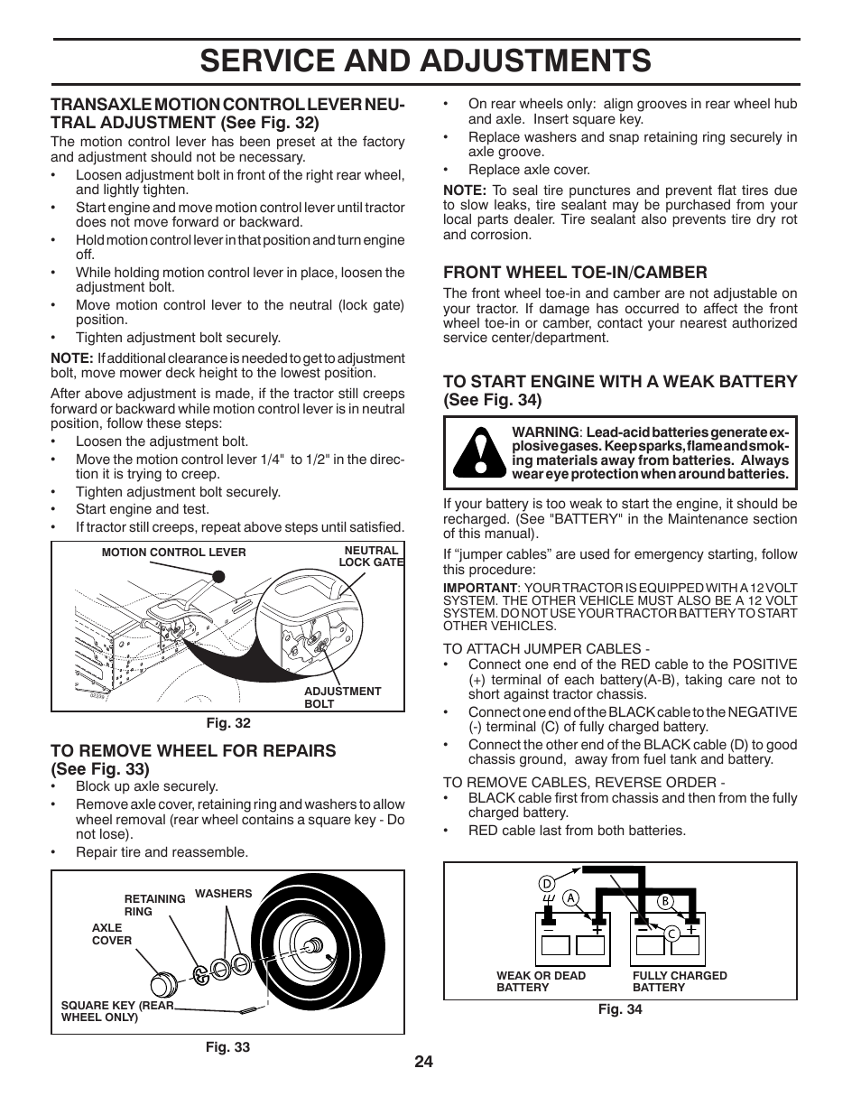 Service and adjustments | McCulloch M17538H User Manual | Page 24 / 32