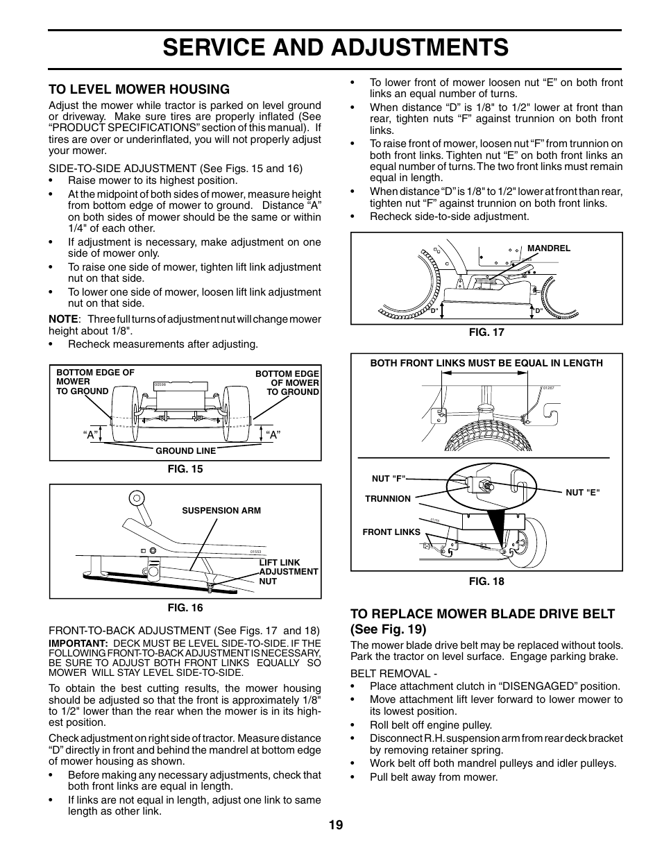 Service and adjustments | McCulloch MC1538ST User Manual | Page 19 / 44