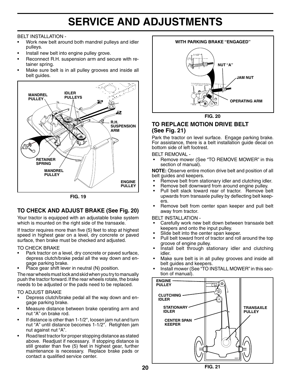 Service and adjustments | McCulloch MC1538ST User Manual | Page 20 / 44