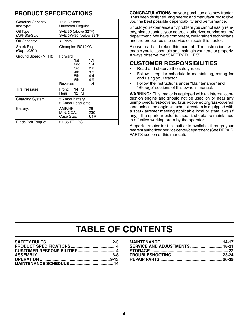 McCulloch MC1538ST User Manual | Page 4 / 44