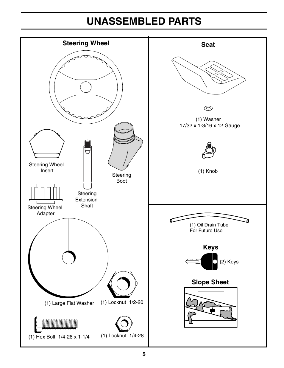 Unassembled parts | McCulloch MC1538ST User Manual | Page 5 / 44