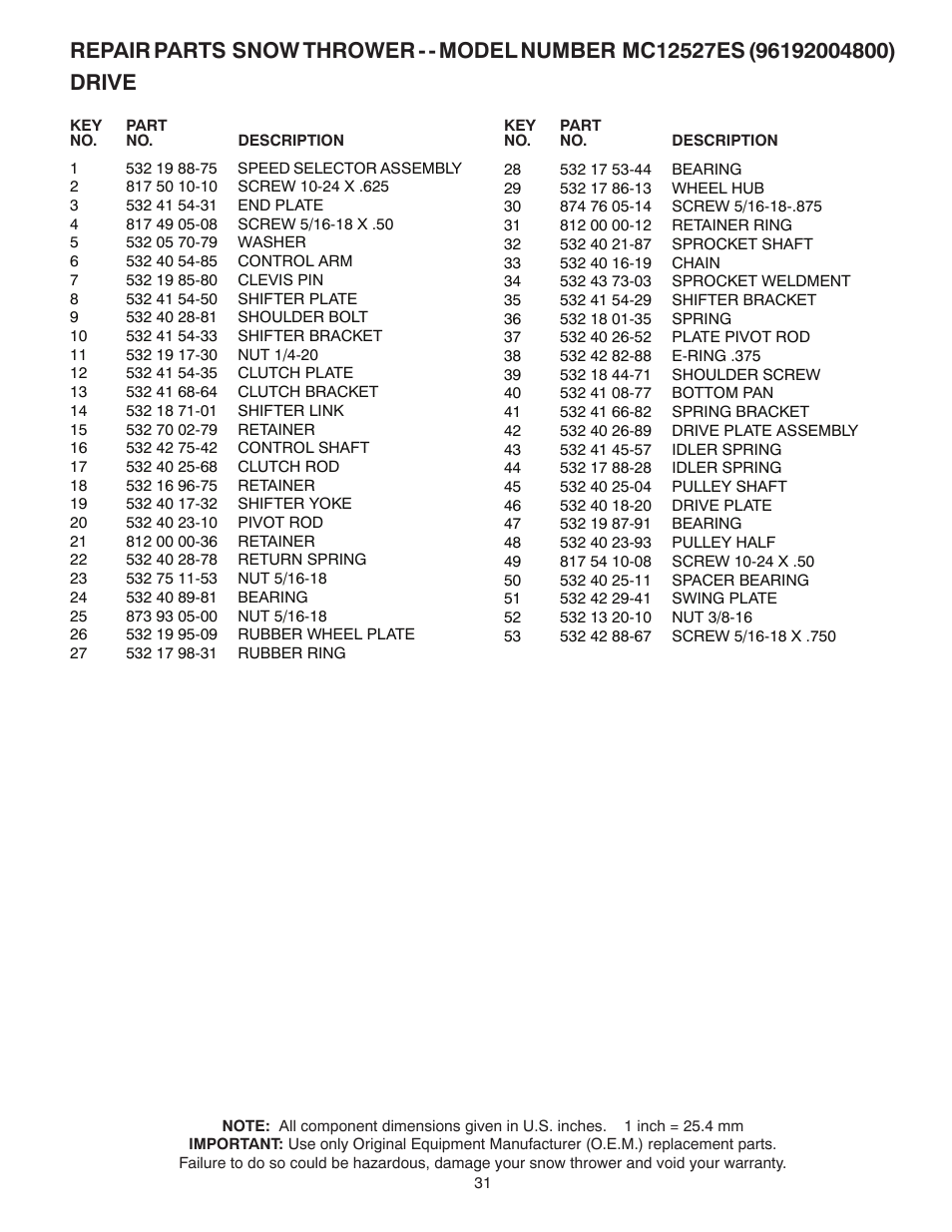 McCulloch MC12527ES User Manual | Page 31 / 40