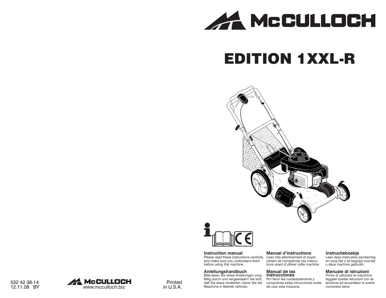 McCulloch EDITION 1XXL-R User Manual | 12 pages