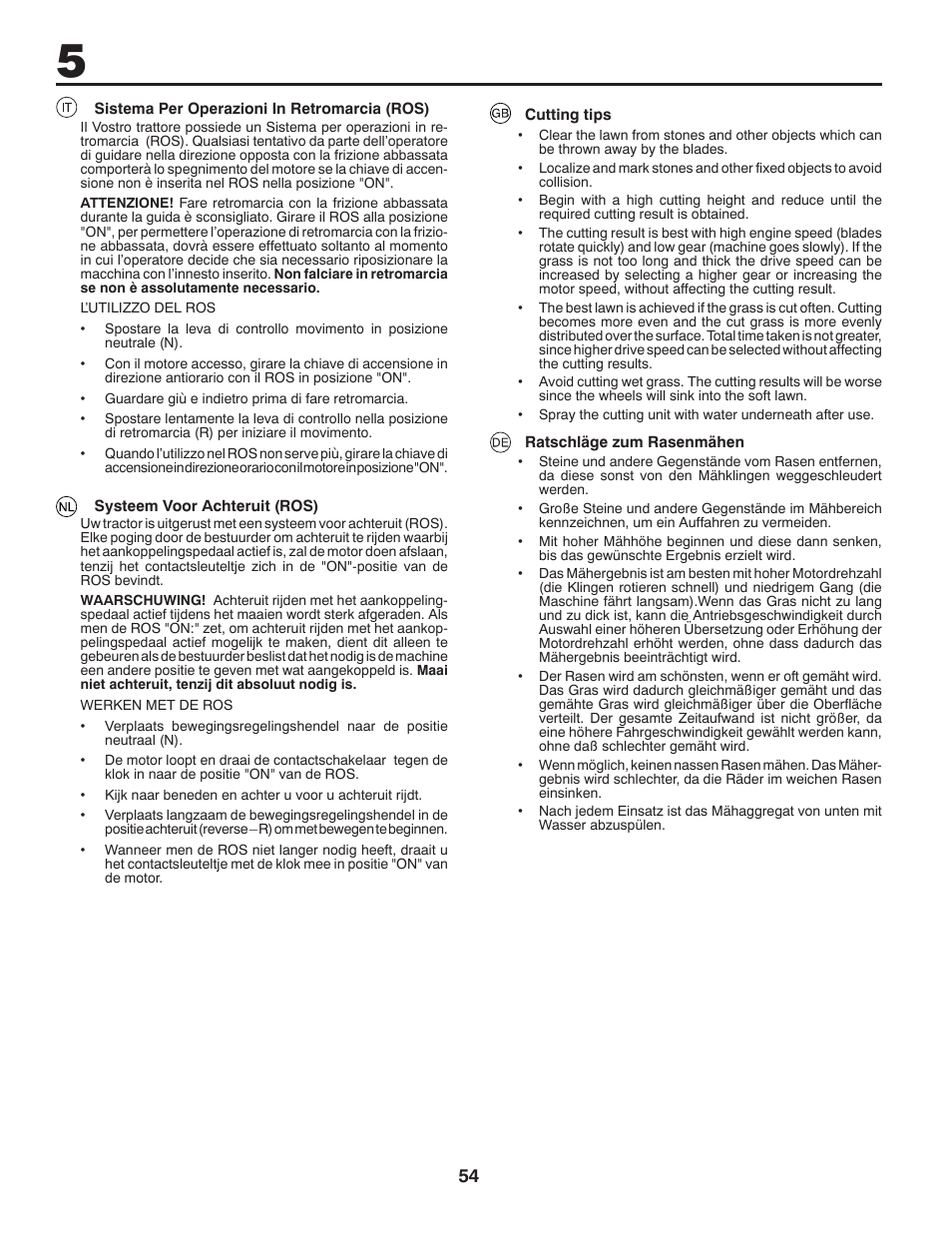 McCulloch 532 43 86-30 User Manual | Page 54 / 92