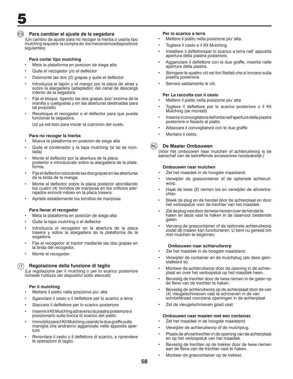 McCulloch 532 43 86-30 User Manual | Page 58 / 92