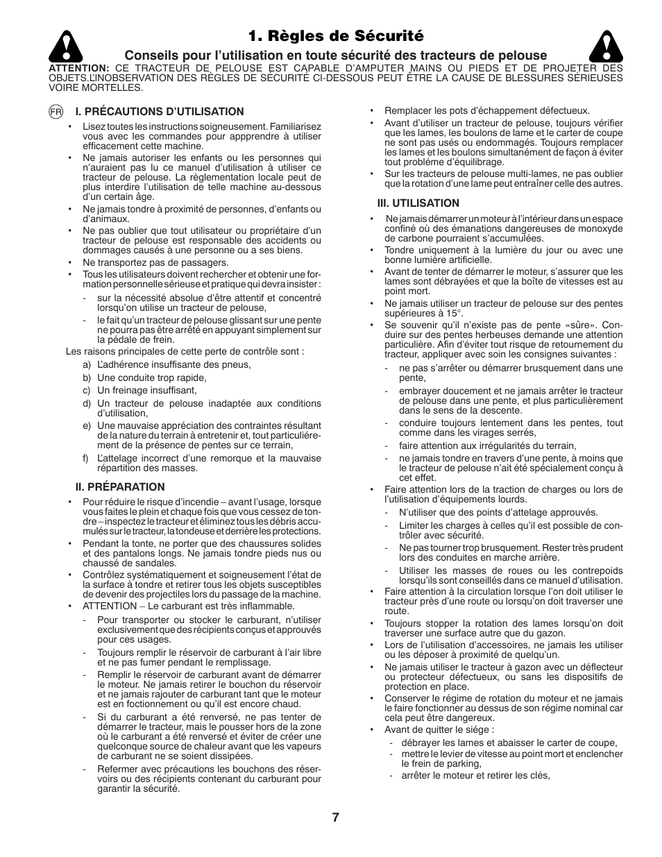 Règles de sécurité | McCulloch 532 43 86-30 User Manual | Page 7 / 92