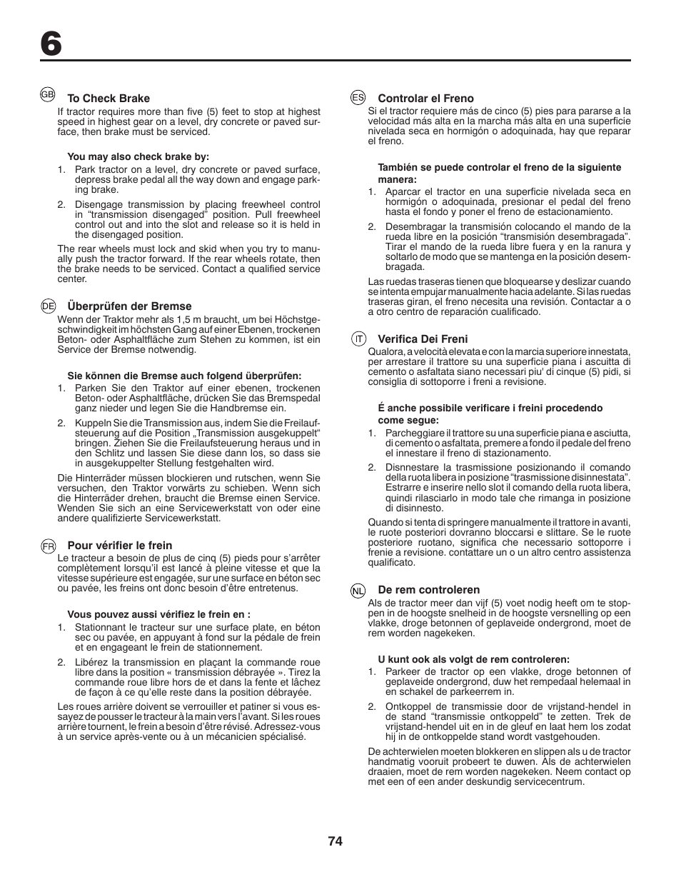 McCulloch 532 43 86-30 User Manual | Page 74 / 92