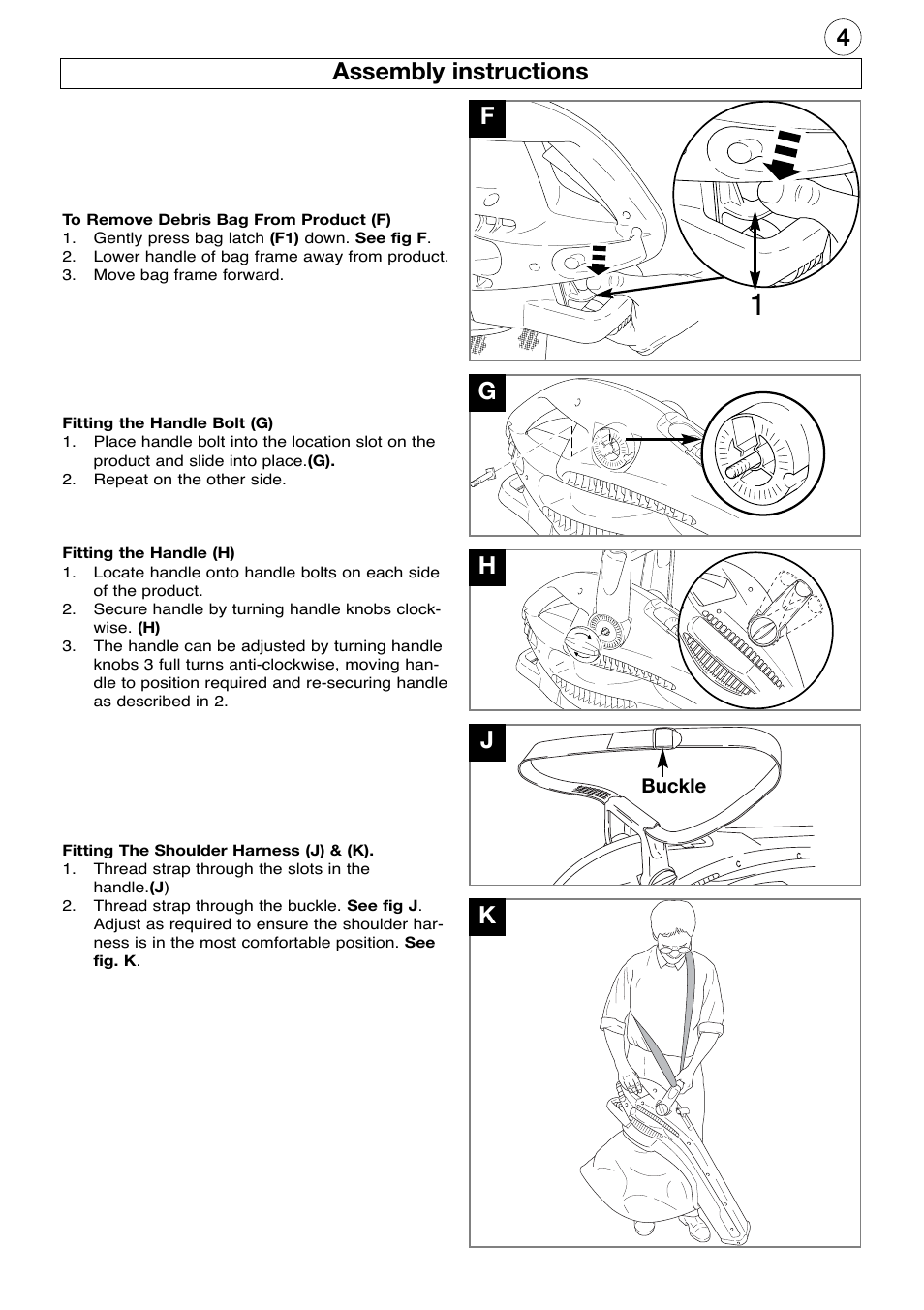 4assembly instructions f, Jk g h | McCulloch Gardenvac 1600W User Manual | Page 5 / 8