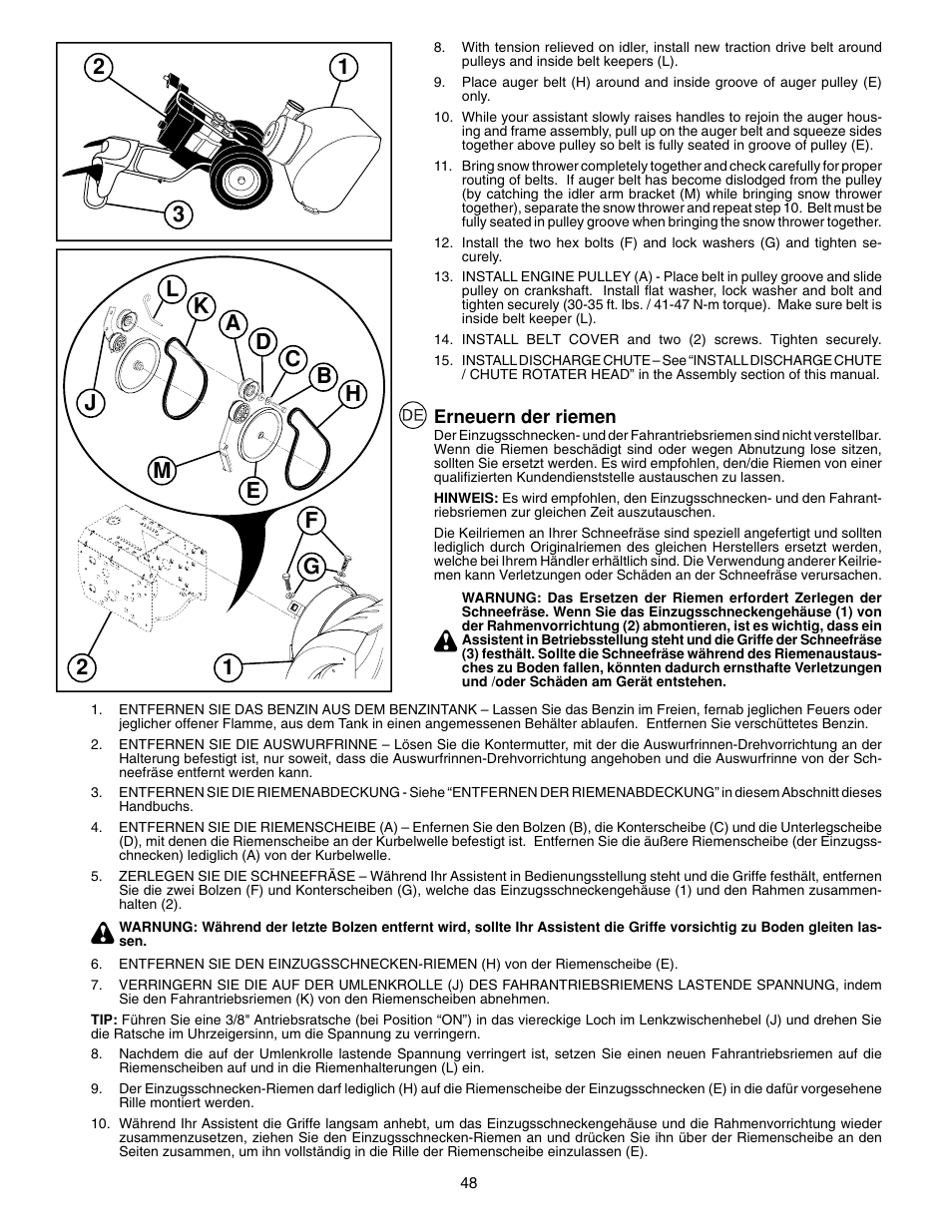 McCulloch PM85  EU User Manual | Page 48 / 60