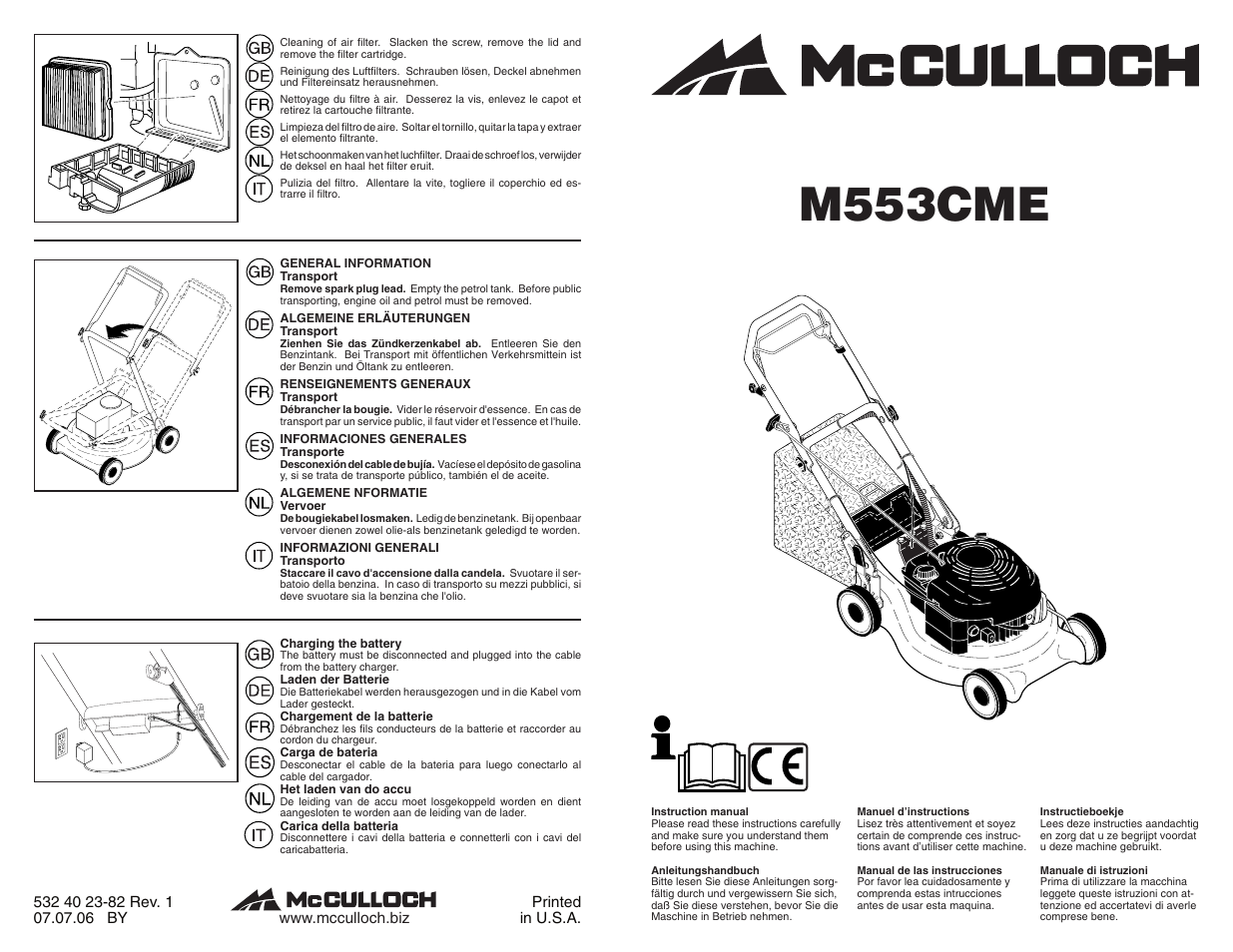 McCulloch M553CME User Manual | 10 pages