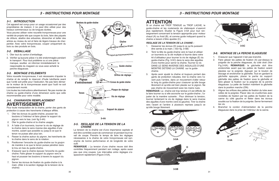 Avertissement, Attention, 3 - instructions pour montage | McCulloch MCM2013 User Manual | Page 16 / 32