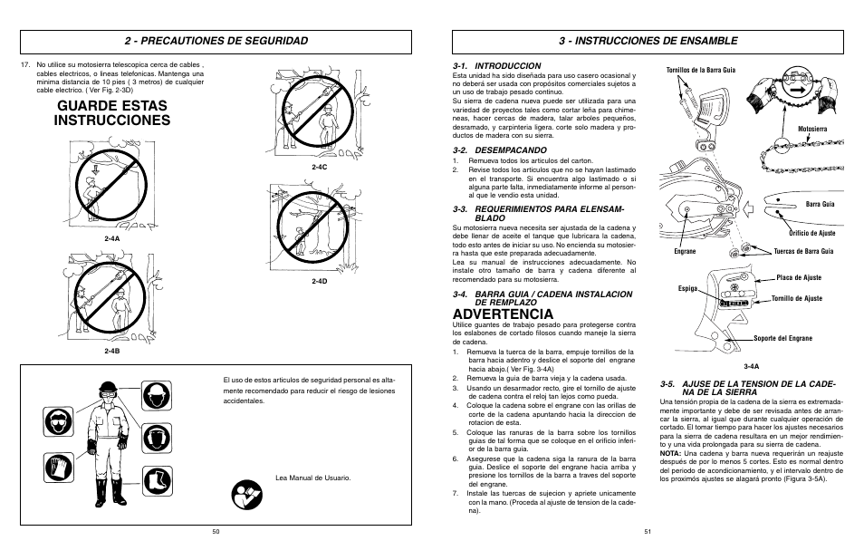 Advertencia, Guarde estas instrucciones, 3 - instrucciones de ensamble | 2 - precautiones de seguridad | McCulloch MCM2013 User Manual | Page 26 / 32