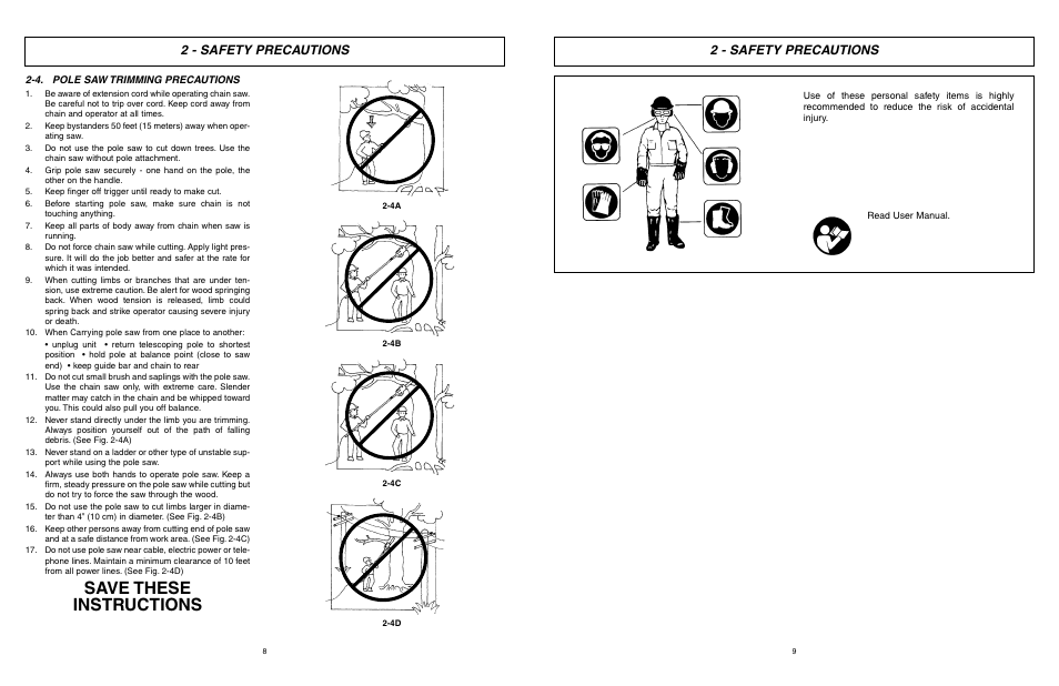 Save these instructions, 2 - safety precautions | McCulloch MCM2013 User Manual | Page 5 / 32