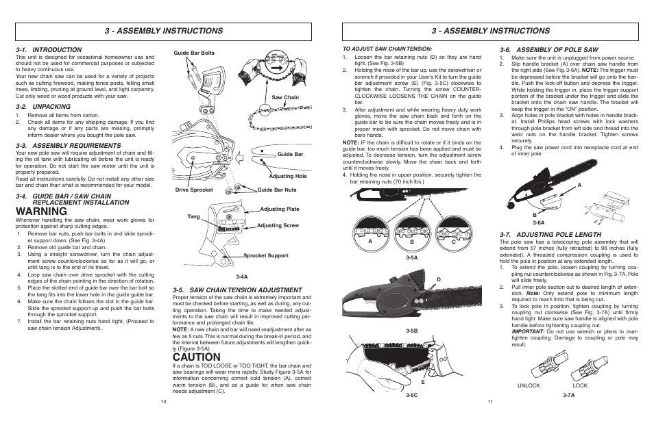 Warning, Caution, 3 - assembly instructions | McCulloch MCM2013 User Manual | Page 6 / 32