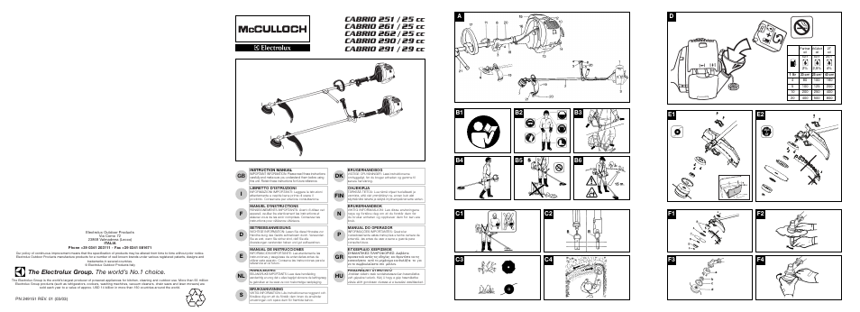 McCulloch CABRIO 95390044500 User Manual | 13 pages