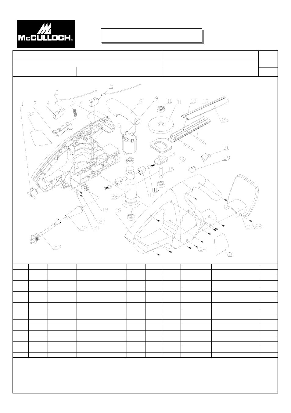 McCulloch 41AFA18K977 User Manual | 1 page