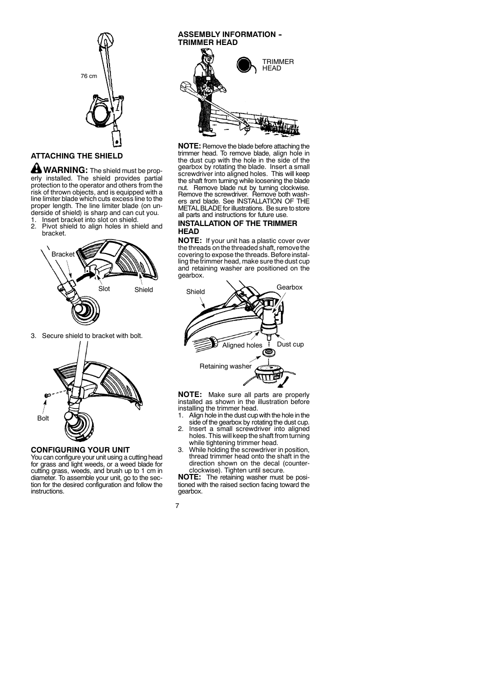 Warning | McCulloch Cabrio 433B User Manual | Page 7 / 18