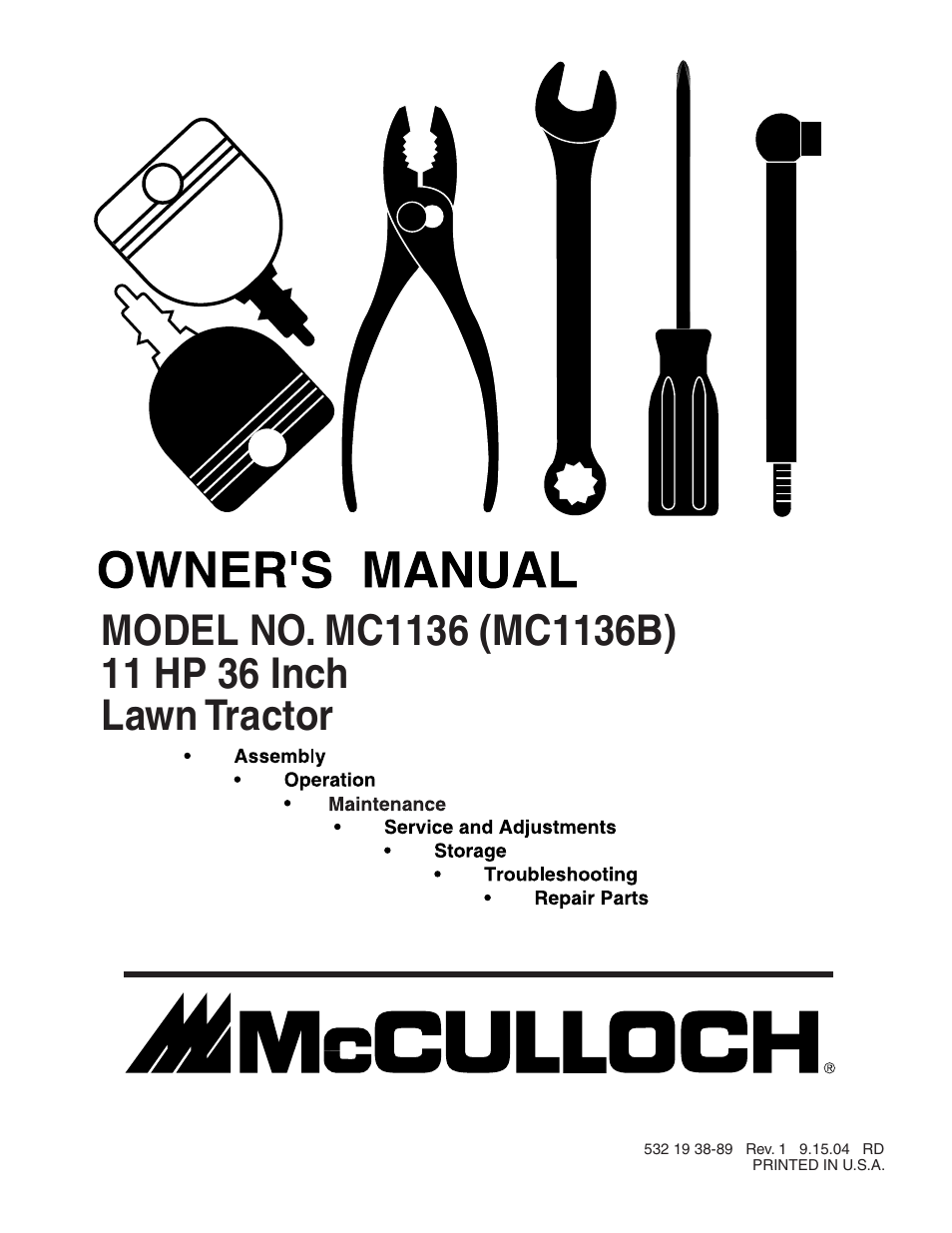 McCulloch MC1136B User Manual | 44 pages