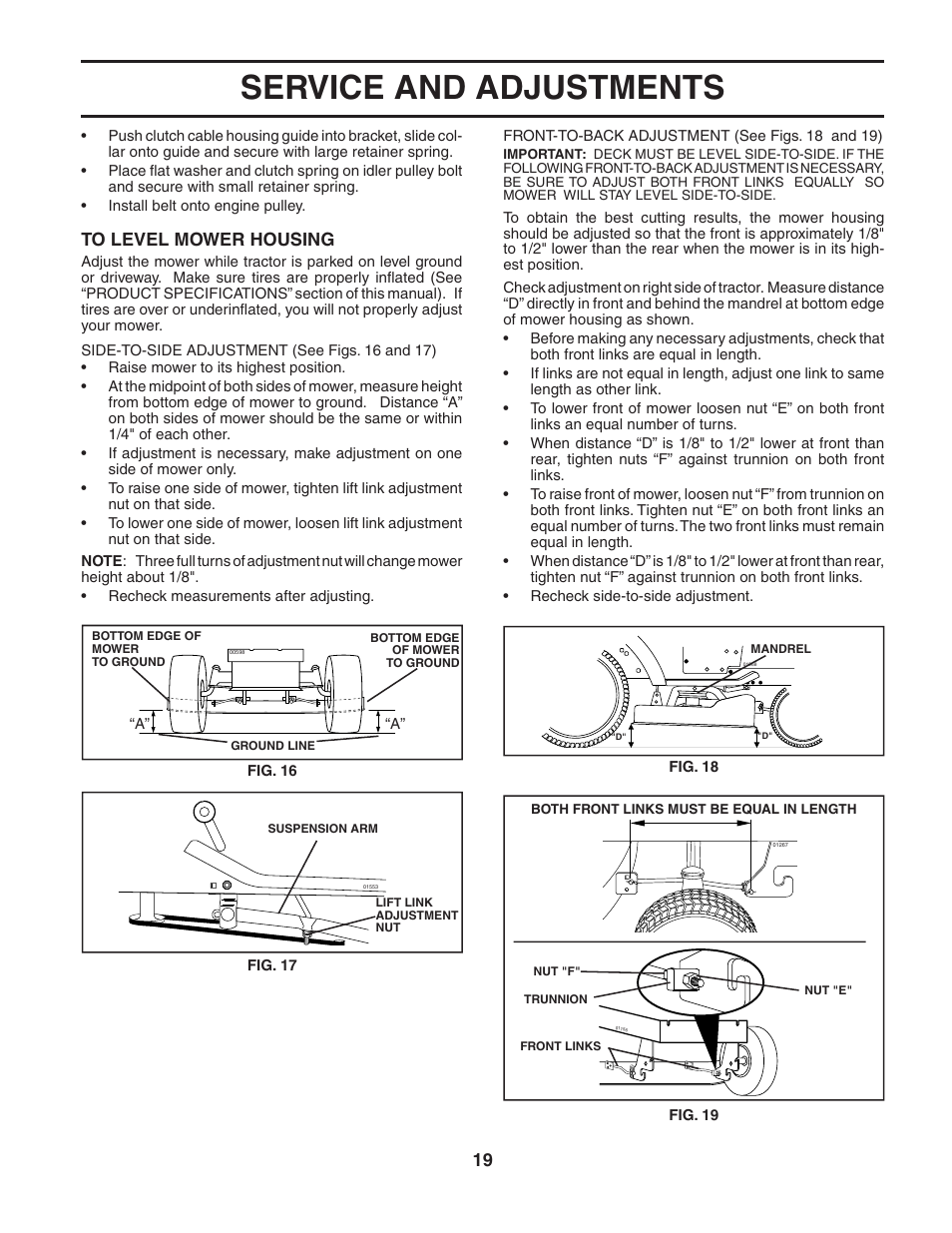 Service and adjustments | McCulloch MC1136B User Manual | Page 19 / 44