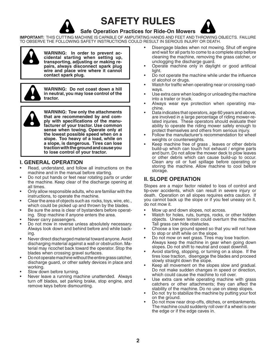 Safety rules | McCulloch MC1136B User Manual | Page 2 / 44
