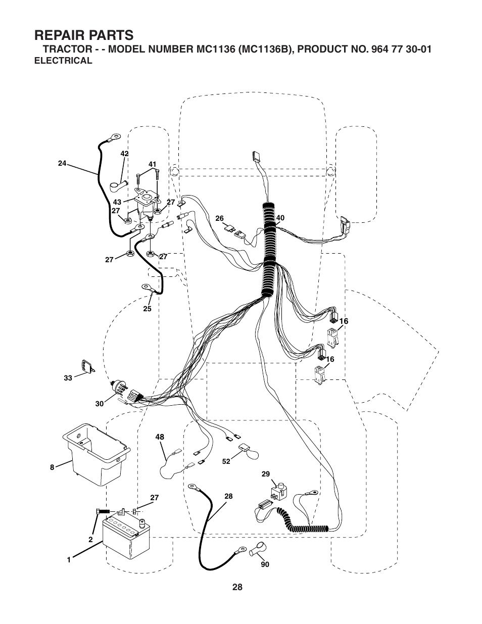 Repair parts | McCulloch MC1136B User Manual | Page 28 / 44