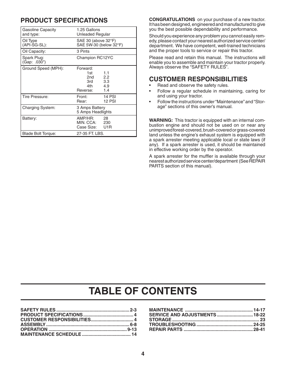 McCulloch MC1136B User Manual | Page 4 / 44