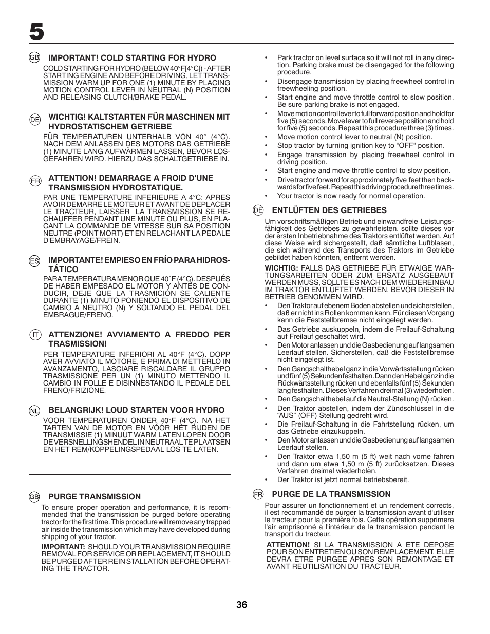 McCulloch M200117H User Manual | Page 36 / 84