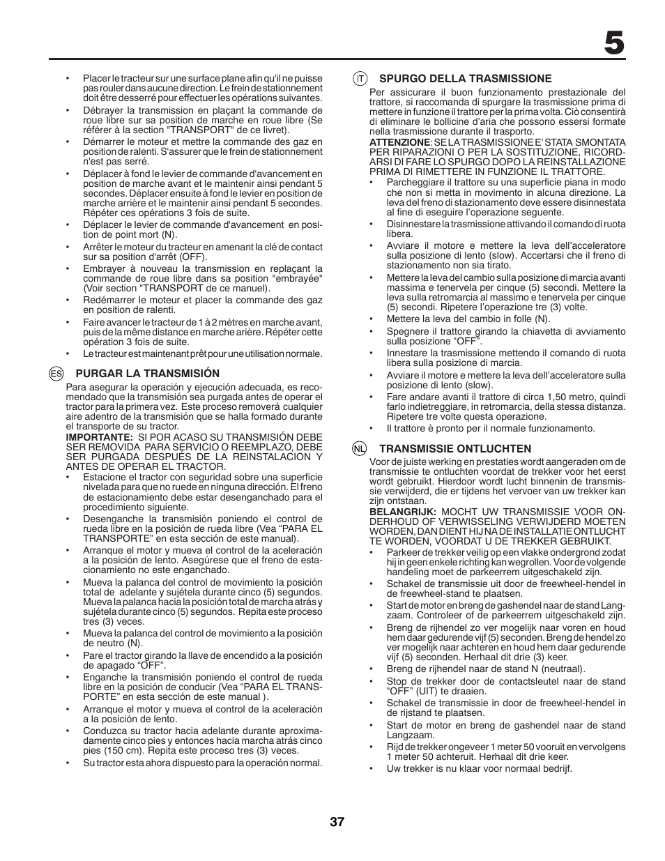 McCulloch M200117H User Manual | Page 37 / 84