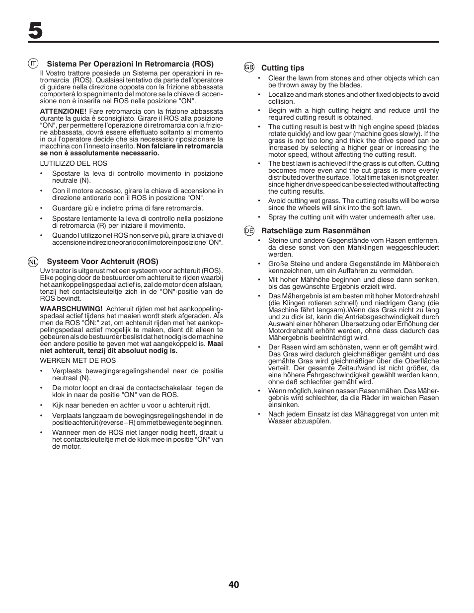 McCulloch M200117H User Manual | Page 40 / 84